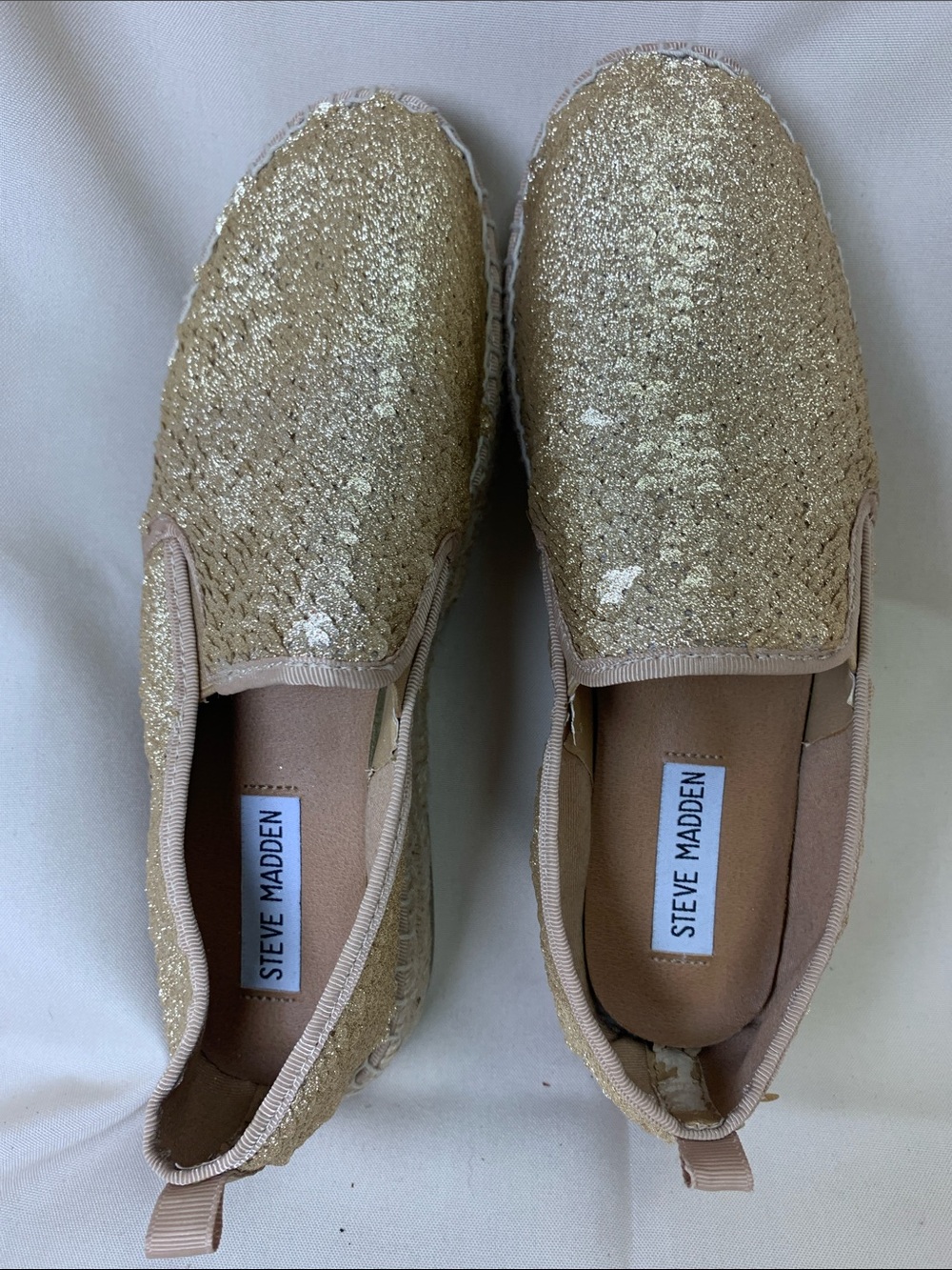 Steve Madden Gold Sequin Slip-On Mules